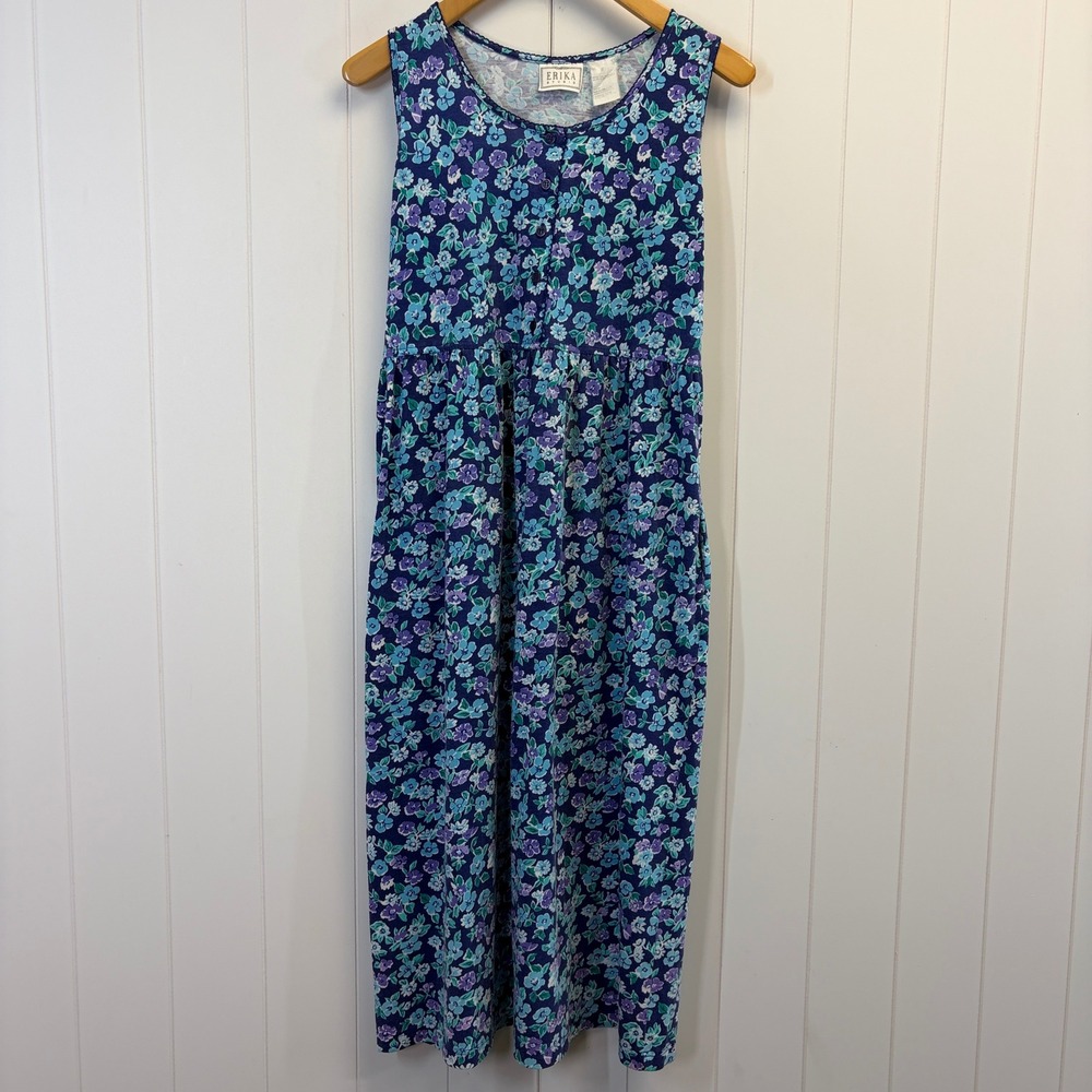 Vintage Erika Studio Grannycore Floral Maxi Dress Women Size XL Modest Prairee